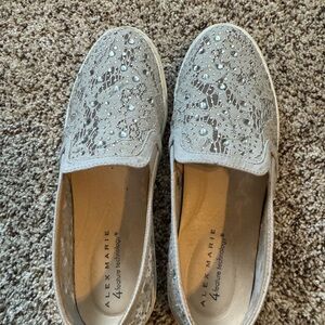 Alex Marie Gray Sneakers with Intricate Design